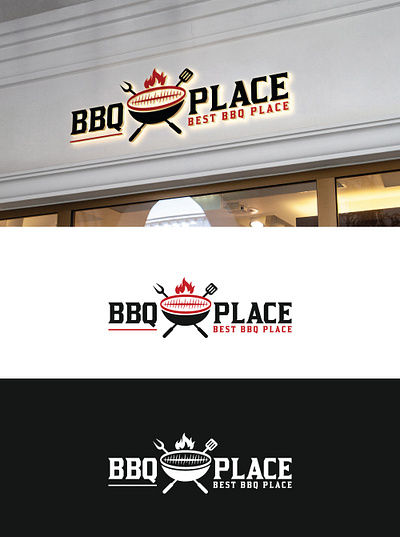 BBQ Logo flat logo food logo graphic logo logo logo design modern logo restaurant logo simple logo