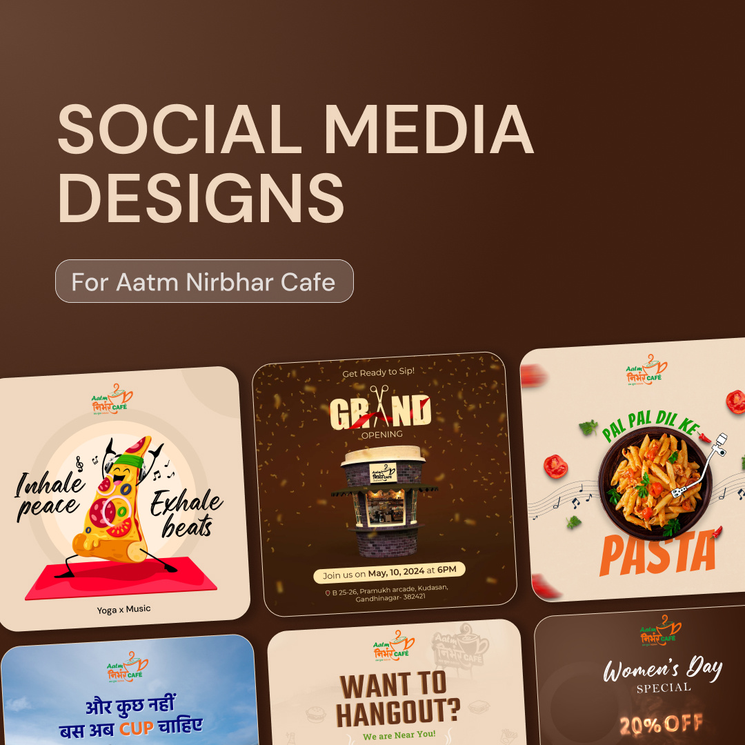 Aatm Nirbhar Cafe - Social media design ads casestudy design graphic design marketing social media design social media post