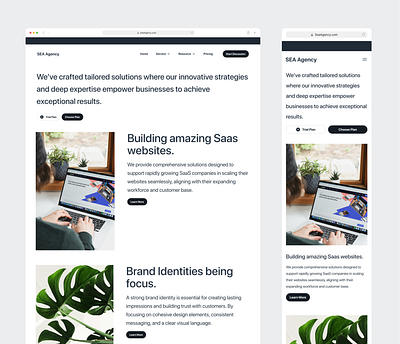 SeaAgency Landing Page agency branding button clean design europe illustration image indonesia designer landing page logo modal neat saas ui uidesign ux web web designer website