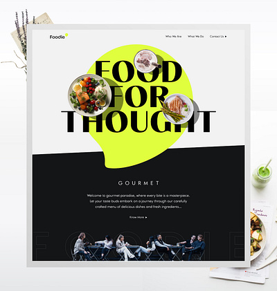 Foodie Landing Page Design branding ecommerce food foodie. graphic design illustration landing page minimalism restaurant ui ux web design website