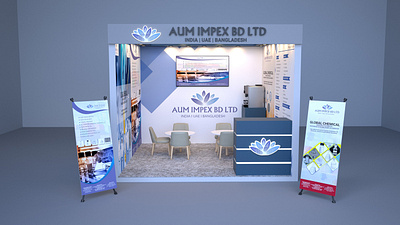 AUM IMPEX BD LTD. STALL DESIGN 3d branding graphic design logo