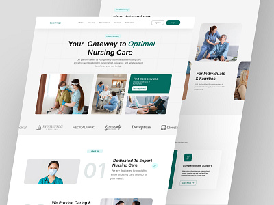 Nursing Booking Website aesthetic attractive clinic color design doctor easy minimalistic modern nursing nursing booking site online booking typography ui uiux unique ux