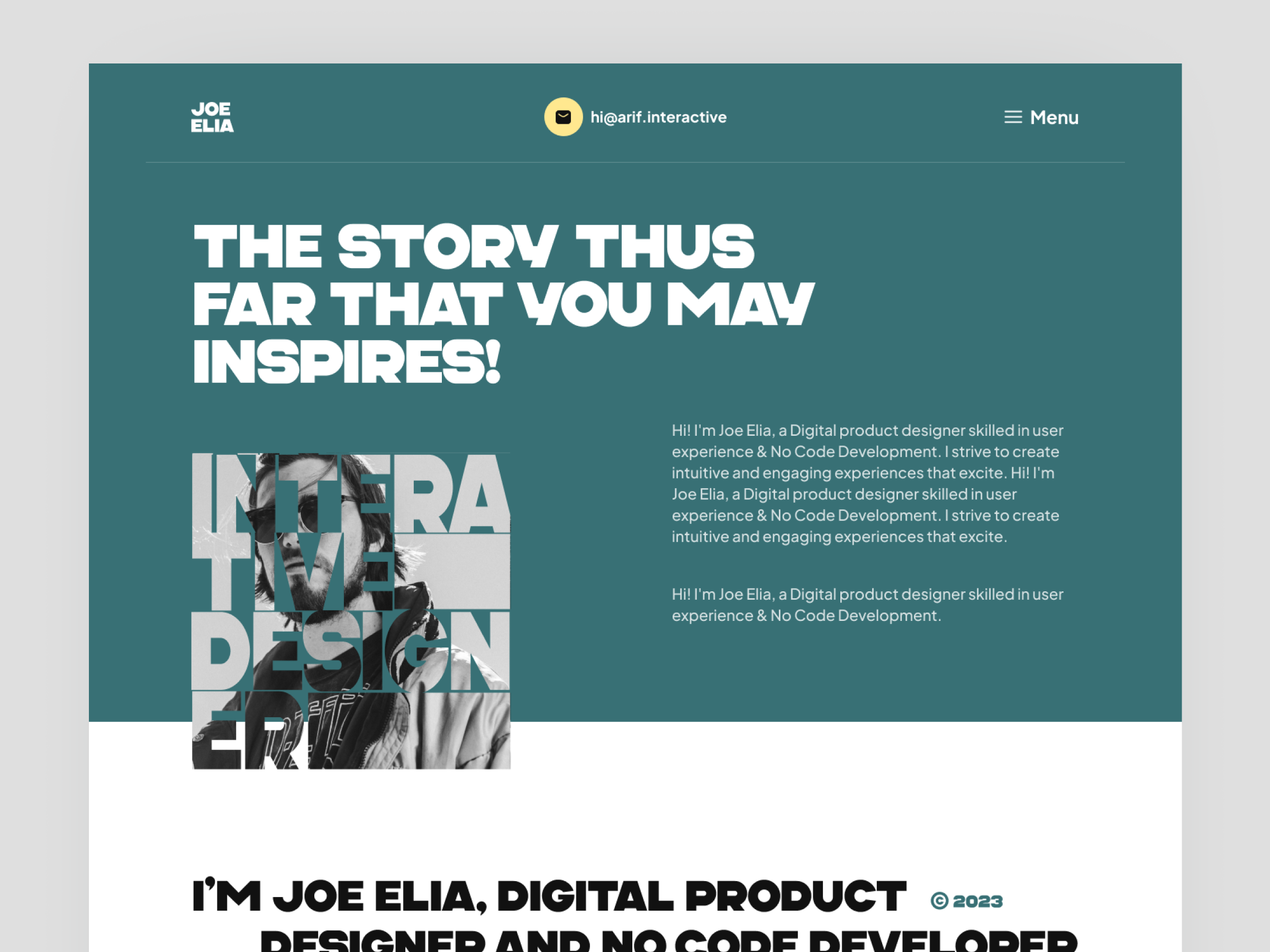 Example of Portfolio Website Design (3/5 Pages) 