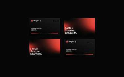 Zetgroup Logo & Branding black blackred branding business card clean gradient icon logo minimal modern tech