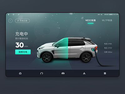 HMI充电界面 c4d car design hmi ui