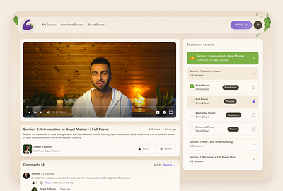 Full Power Kegel Courses | Lesson View design figma landing page ui ux web design