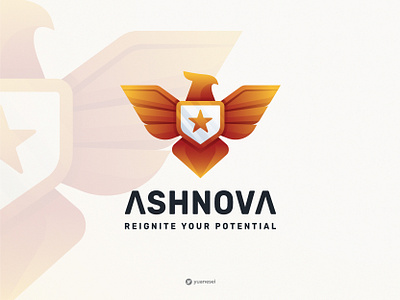 ASHNOVA Creative Phoenix Logo Design animal bird branding colorful design flight gradient graphic design icon illustration logo design mark mythical phoenix rebirth star vector wings