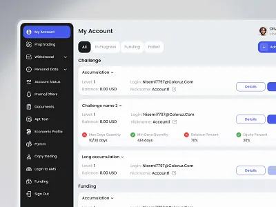 My Account | Personal Account | Crypto Trading account management accountdesign analytics appdesign blockchain crypto crypto exchange dashboard dashboarddesign data finance investment personal account personalaccount profilepage startup uiux userexperience userinterface webdesign