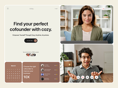 Cozy - Landing Page Exploration with color of the year branding graphic design landing page ui