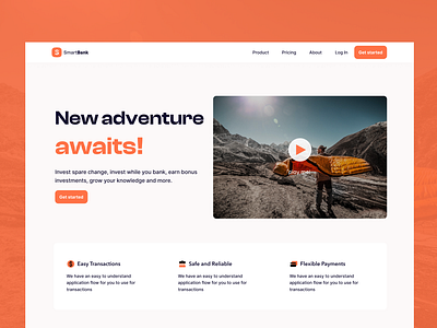 SmartBank - Hero Section Design dailyui graphic design landing page ui