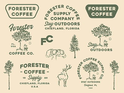 Forester Coffee branding design graphic design illustration lettering logo type typography