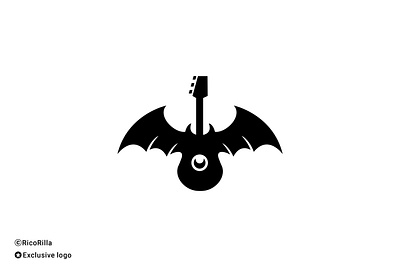 Guitar Bat Logo abstract abstrak logo bat logo design design logo guitar logo logo logo company logo modern minimalist logo music simple logo unique logo wing