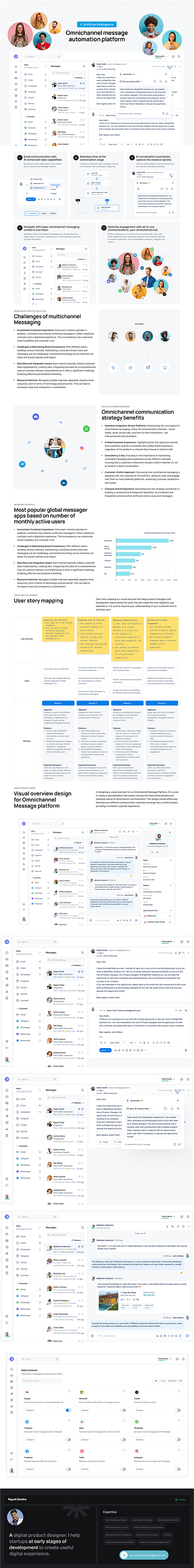 Omnichannel message automation platform case study product design uiux design