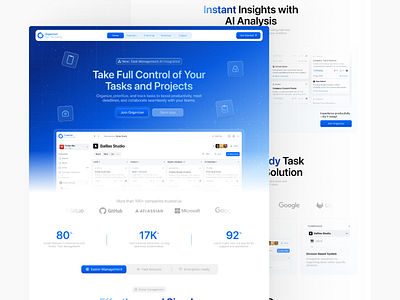 Landing Page - Organizer app blue branding design kanban landing landing page logo ui website