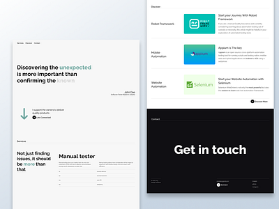 Testpro - Landing Page & Blog animation articles blog branding contact framer framer cms landing page personal portfolio qa quotes services socials web website