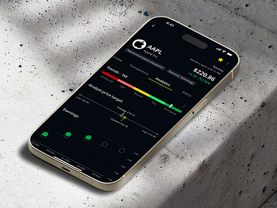 Investment Tracking App | Stock Analytics analytics bankingapp cleandesign daily ui darkmode dashboard datavisualization designinspiration financeapp fintech interactiondesign minimaldesign mobileapp modernui moneymanagement stock ui ui trends ux