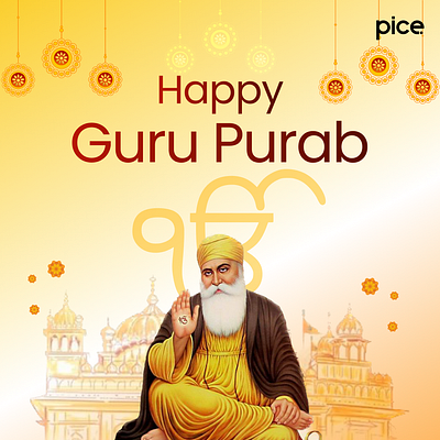 guru purab wish for fintech branding brands figma graphic design gurunanak gurupurab ill illustration vector wishes