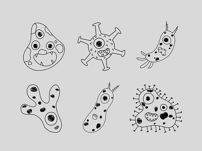 Bacteria Doodle collection decoration design doodle element graphics hand drawn illustration vector