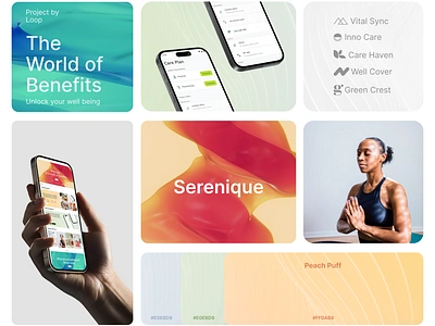 Serenique app branding design typography ui ux web design