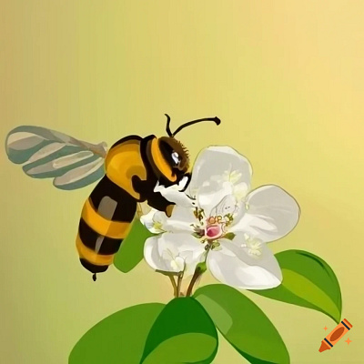 illustration The Flower and The Bee illustration