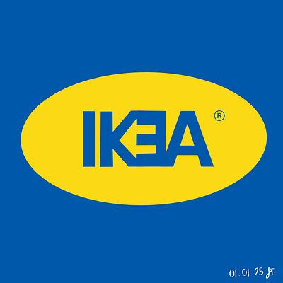 Day 1 - Redesigning IKEA logo 30 day art brand design branding graphic design ikea logo