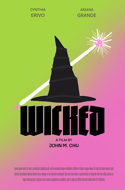 Day 2 - Movie Poster (Wicked) 30 day branding branding design graphic design illustration illustrator logo movie movie poster photoshop procreate wicked