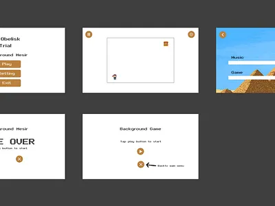 Main Menu Game The Obelisk trial application design branding desain illustration ui ux vector