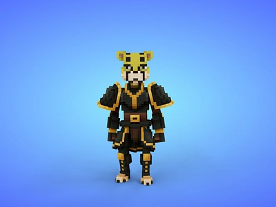 Cheetah Knight Voxel Character - 3D Lowpoly Fantasy Creature 3d 3d character 3d model animal cartoon cat character cheetah creature fantasy game art game asset godot humanoid lowpoly magicavoxel unity3d unrealengine voxedit voxel art