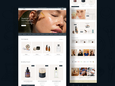 Skin Care website Landing Page design beauty website cosmetic website e commerce landing page e commerce website landing page ui mackup website skin care website skincare landing page website woman beauty website