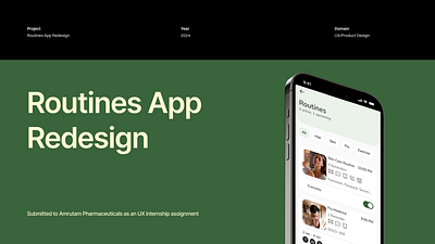 Routines App Redesign- Mini UX Project andriod app design graphic design ios redesign reminders responsive routine tracker typography ui ui design user experience user interface user research ux design