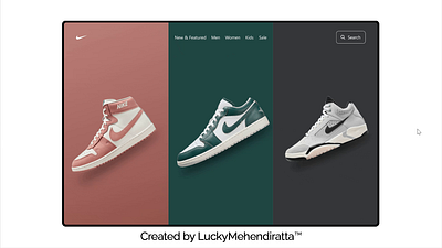 Nike Animation slider animation graphic design ui