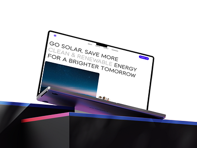 Solar company website ui branding design flat hero design landing page laptop mockup minimal product design renewable energy solar company ui solar energy solar website trending 2025 ui ui design user experience user interface ux website design