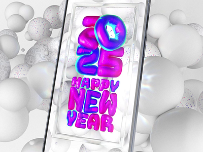 Happy 2025! 2025 3d 3d animation animation blender graphic design happy new year inflated text motion design