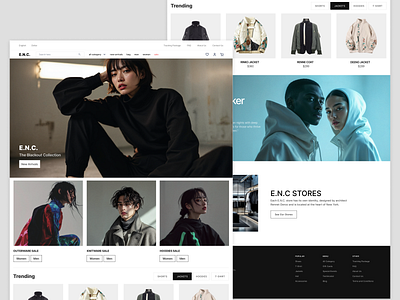 E.N.C. - Fashion Ecommerce app branding design graphic design typography ui ux web design