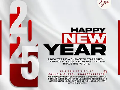 Happy New Year Design - LX branding designs flyers gradient graphic design happy new year lx red white