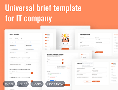 Universal brief template for IT company api app brief design flow illustration it company ui user flow ux web app