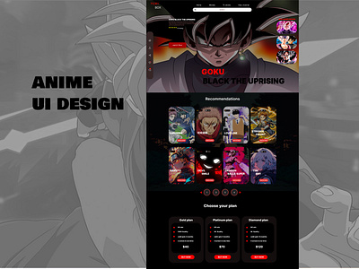 website or app for anime , movie webasite 3d anime ui design animeui animeuidesign animewedsite netflix ui uiux ux