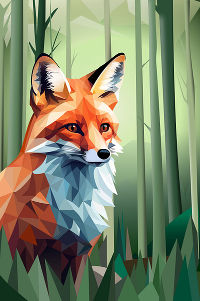 Abstract Fox graphic design