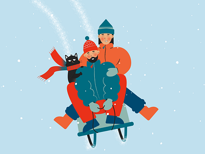 Sledging weather is better together christmas graphic design illustration sledging snow vector illustration winter winter illustration winter mood