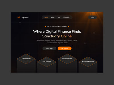 DigiVault - All in one crypto platform blockchain crypto dribbbleshots typography ucd ui uiinspiration ux web3