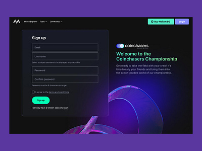 Coinchasers 3d community crypto cryptocurrency design financial log in mining modern sign in ui ux uxui