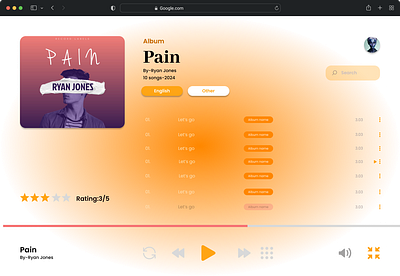 Music player dailyui design illustration ui ux website landing page