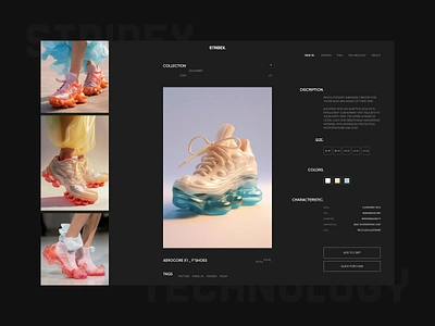 E-commerce Concept Design 2025 ai clothes collection concept dark design fashion future minimal modern shoes shop store ui ux