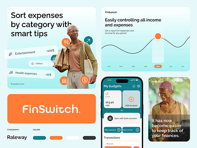 FinSwitch📈 app branding app logo branding charts logo finance logo fintech graphs logo logo logo design orange logo switch tech branding tech logo visual identity