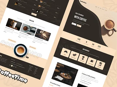 Coffee Time coffee dark design figma graphic design landing ui website