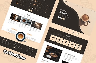 Coffee Time coffee dark design figma graphic design landing ui website