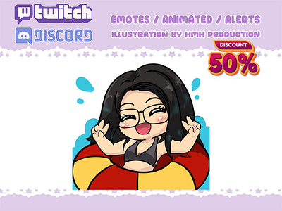 custom summer emotes 2025 beach beach clothes chibi discord emotes hydra kickstater sea stickers summer swim twitch water youtube