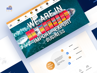 Import Export Website Design | Homepage Design business creative export import landing page sass ui ux web webiste webpage website design