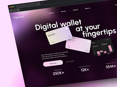 DigiVault. - Web Design Concept for SaaS branding ui uxui web webdesign website