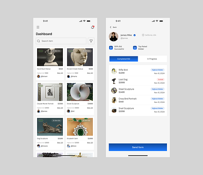 Auction App auction e commerce mobile app ui ux design